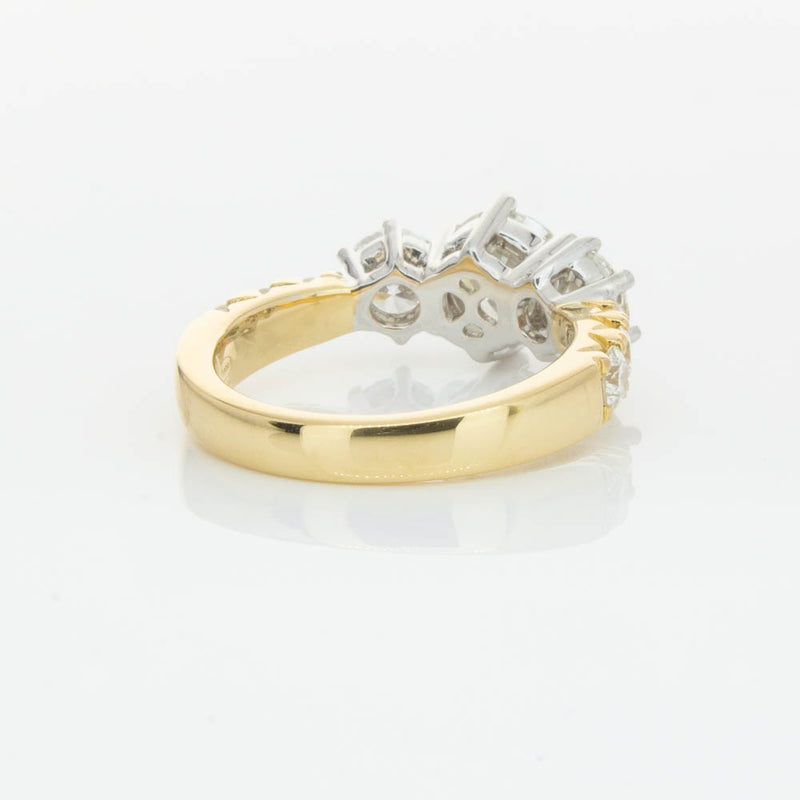 18ct Yellow Gold Diamond Three Stone Ring-Ring-Walker & Hall