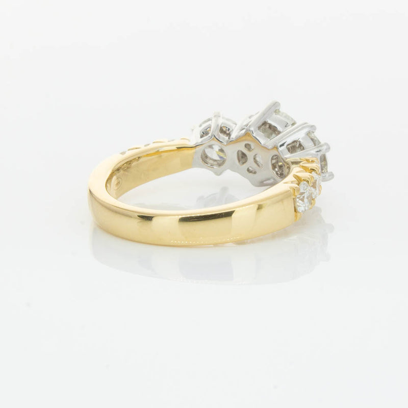 18ct Yellow Gold Diamond Three Stone Ring-Ring-Walker & Hall