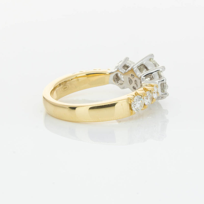 18ct Yellow Gold Diamond Three Stone Ring-Ring-Walker & Hall