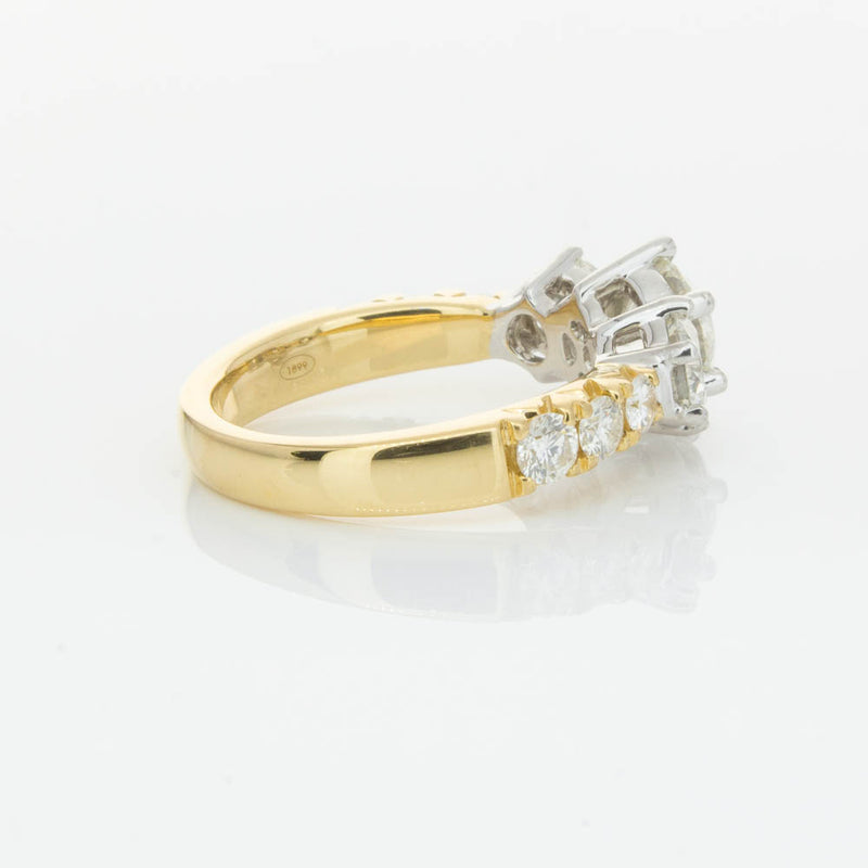 18ct Yellow Gold Diamond Three Stone Ring-Ring-Walker & Hall