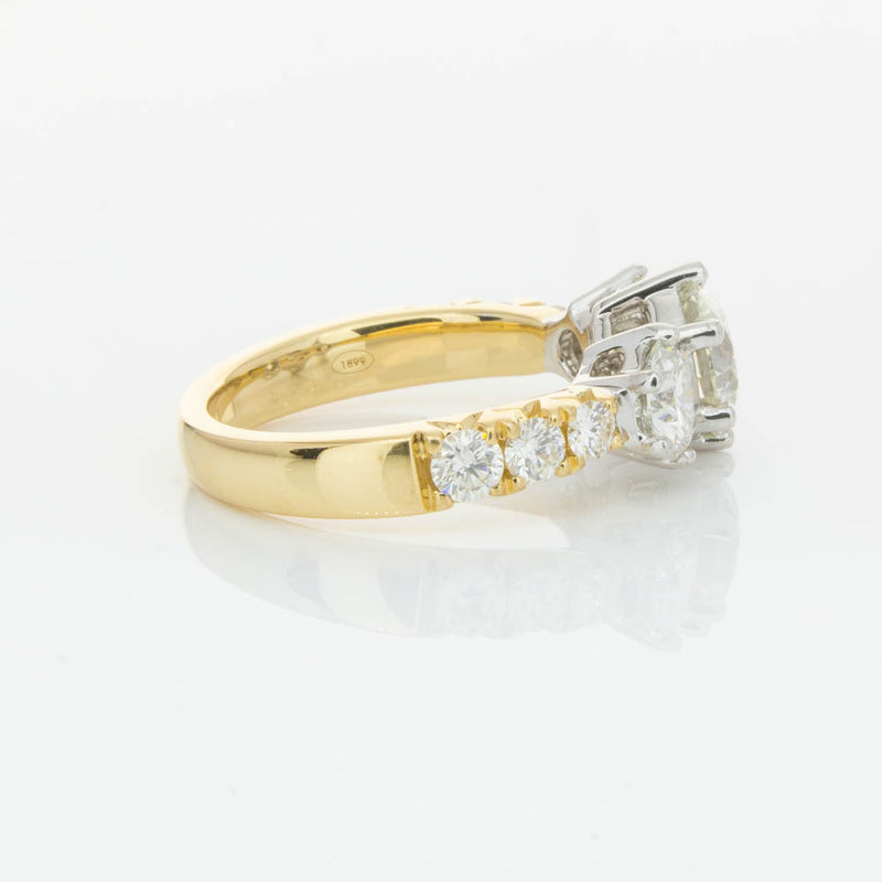 18ct Yellow Gold Diamond Three Stone Ring-Ring-Walker & Hall