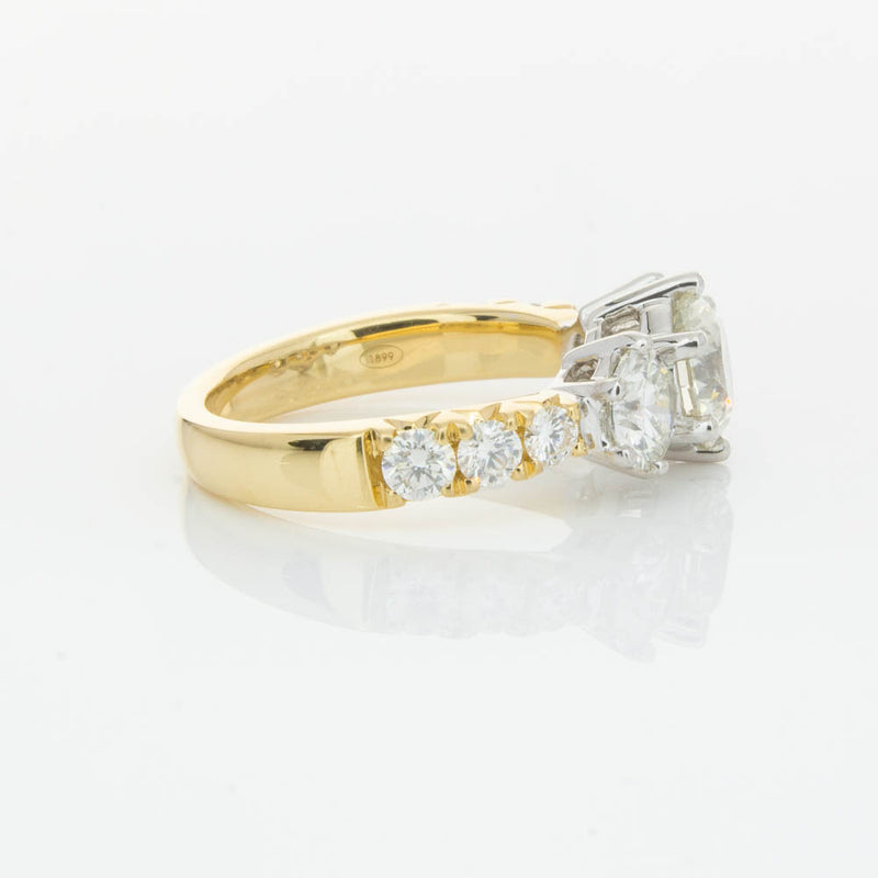 18ct Yellow Gold Diamond Three Stone Ring-Ring-Walker & Hall