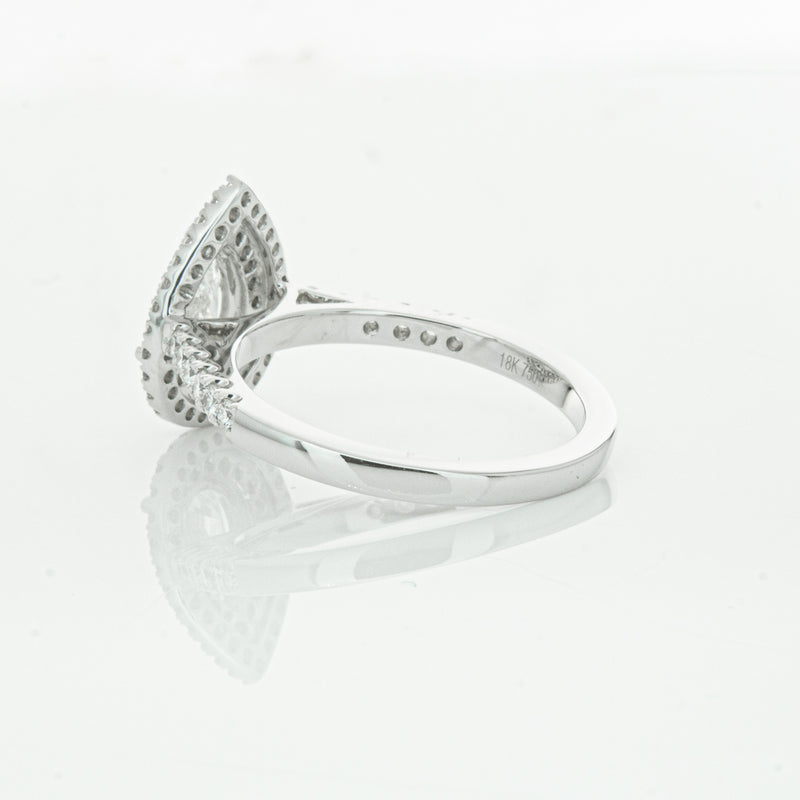 18ct White Gold Pear Cut Diamond Rosa Ring-Ring-Walker & Hall