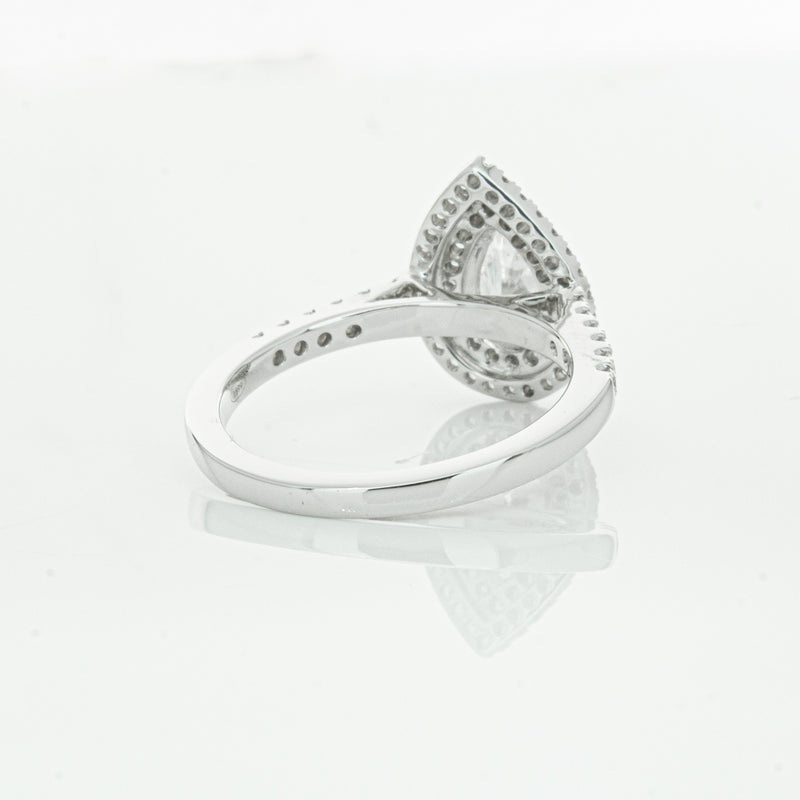 18ct White Gold Pear Cut Diamond Rosa Ring-Ring-Walker & Hall