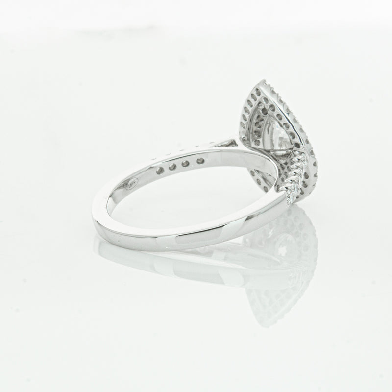 18ct White Gold Pear Cut Diamond Rosa Ring-Ring-Walker & Hall