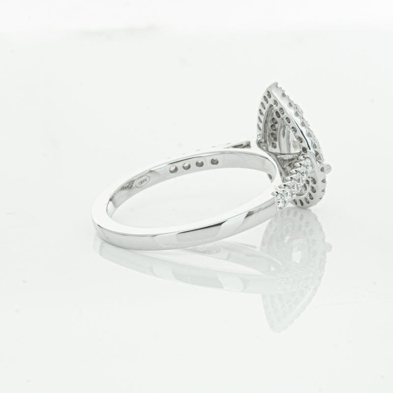 18ct White Gold Pear Cut Diamond Rosa Ring-Ring-Walker & Hall