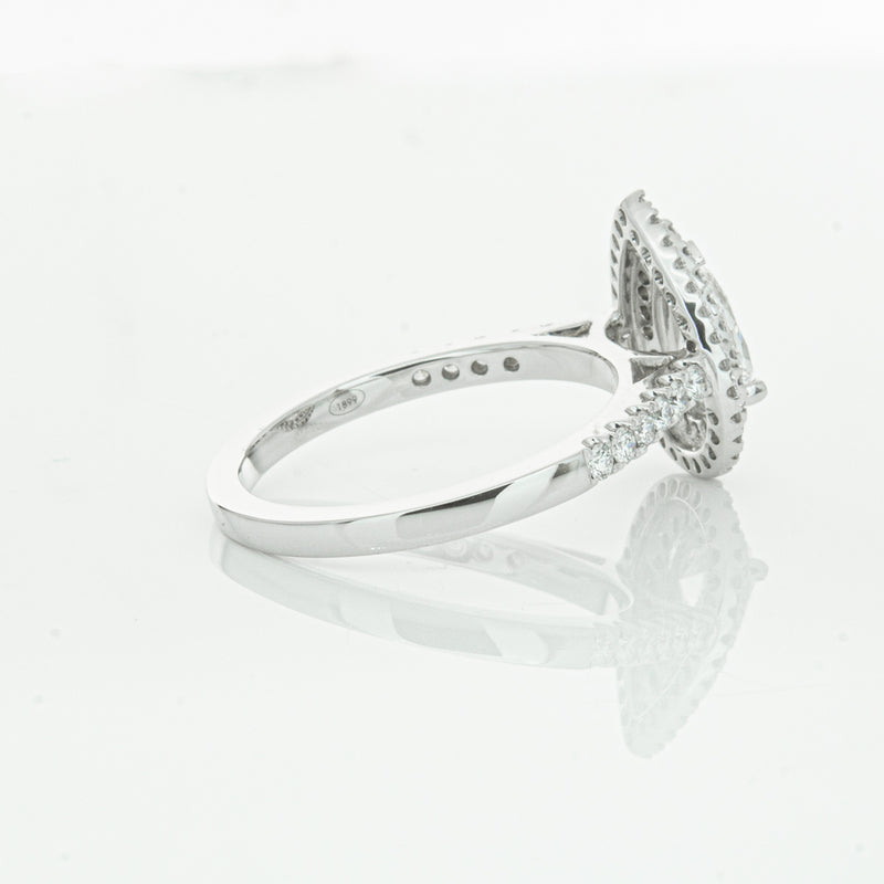 18ct White Gold Pear Cut Diamond Rosa Ring-Ring-Walker & Hall