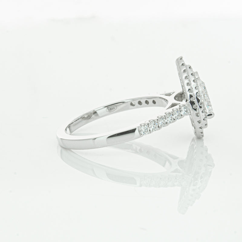 18ct White Gold Pear Cut Diamond Rosa Ring-Ring-Walker & Hall