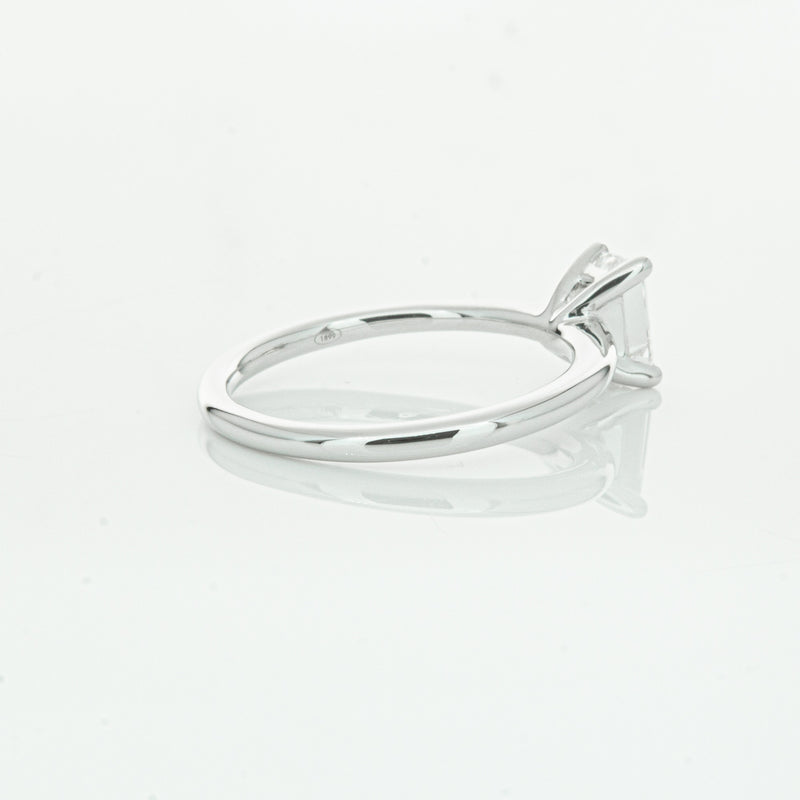 18ct White Gold .72ct Emerald Cut Diamond Melba Ring-Ring-Walker & Hall