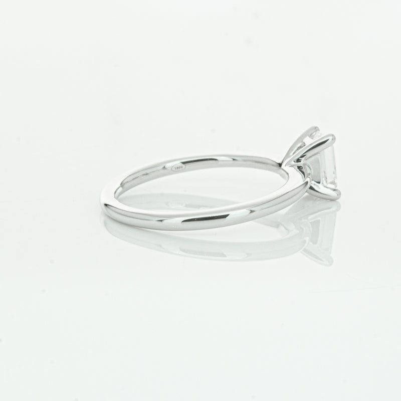 18ct White Gold .72ct Emerald Cut Diamond Melba Ring-Ring-Walker & Hall