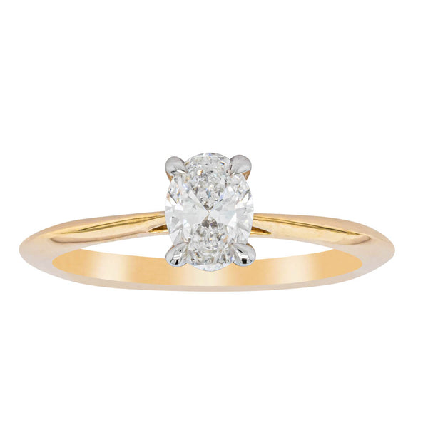 18ct Yellow Gold .51ct Oval Diamond Ring - Ring - Walker & Hall