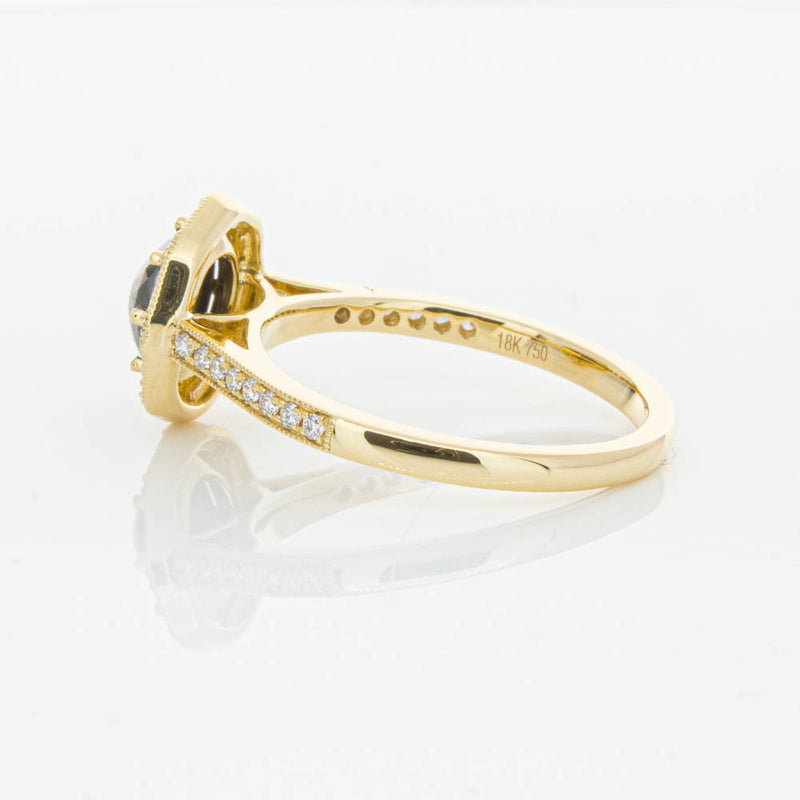 18ct Yellow Gold Black Diamond Ring-Ring-Walker & Hall