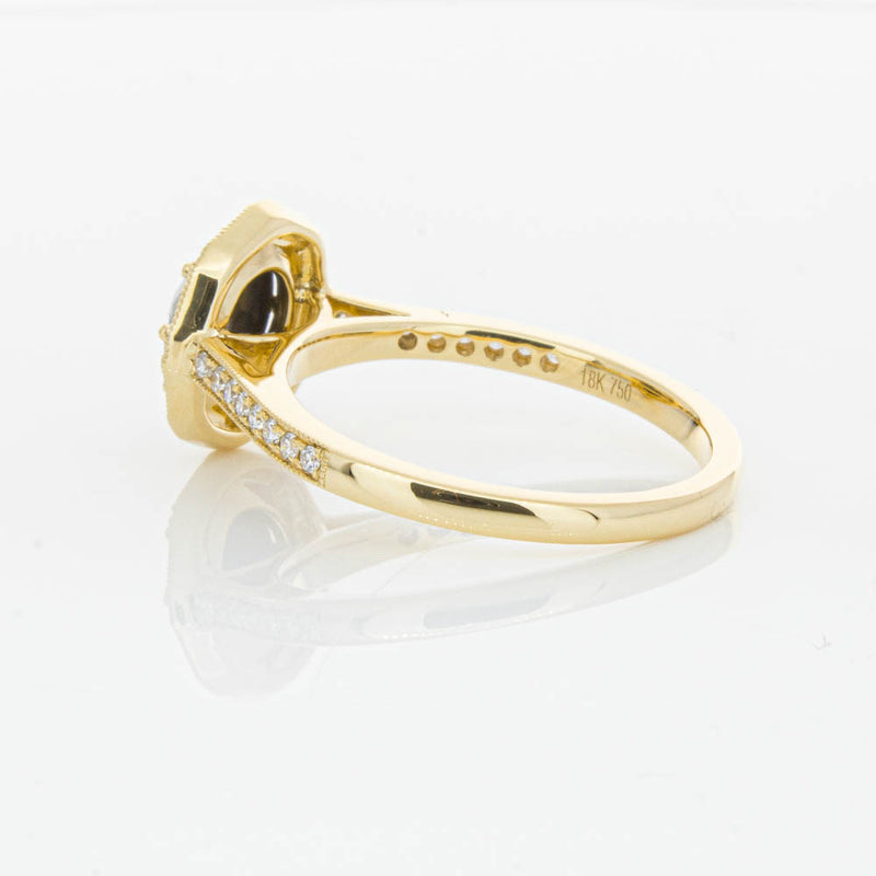18ct Yellow Gold Black Diamond Ring-Ring-Walker & Hall