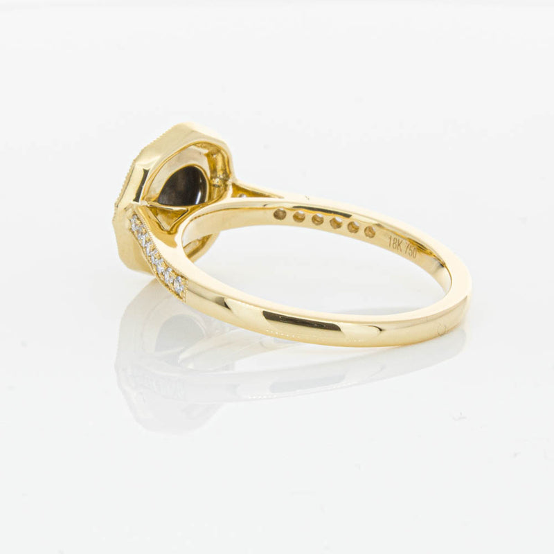 18ct Yellow Gold Black Diamond Ring-Ring-Walker & Hall