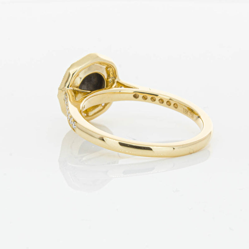 18ct Yellow Gold Black Diamond Ring-Ring-Walker & Hall