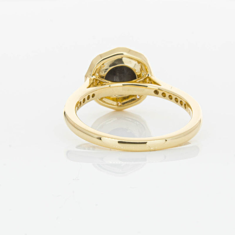 18ct Yellow Gold Black Diamond Ring-Ring-Walker & Hall