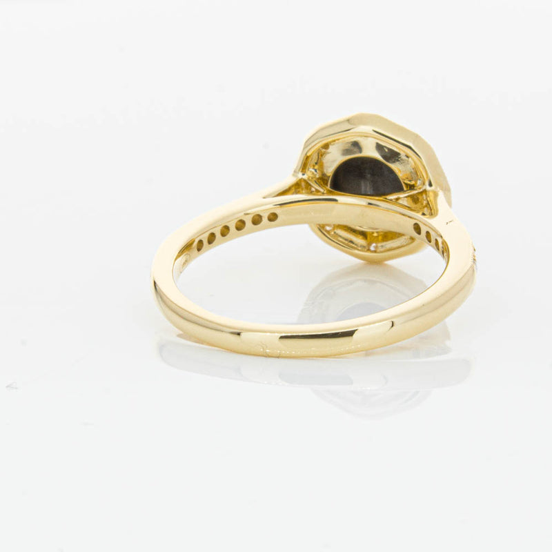 18ct Yellow Gold Black Diamond Ring-Ring-Walker & Hall