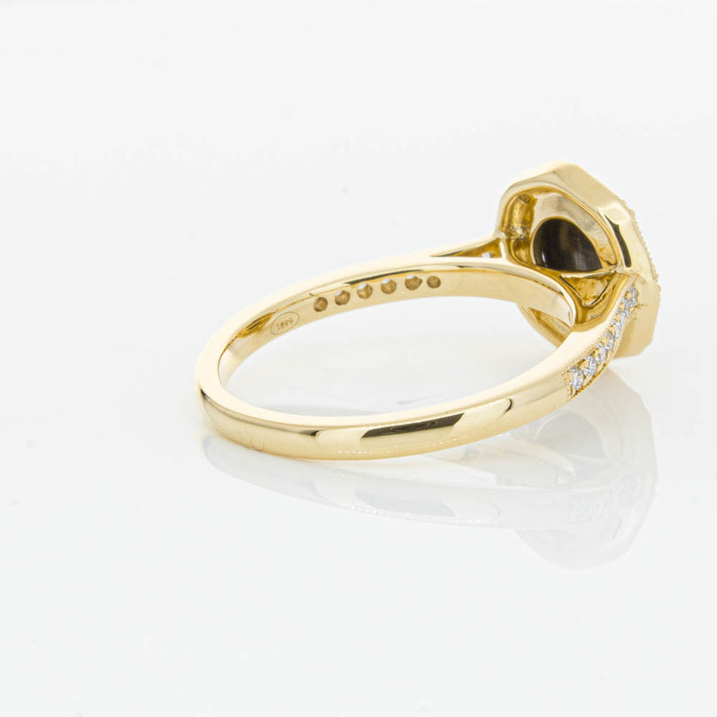 18ct Yellow Gold Black Diamond Ring-Ring-Walker & Hall