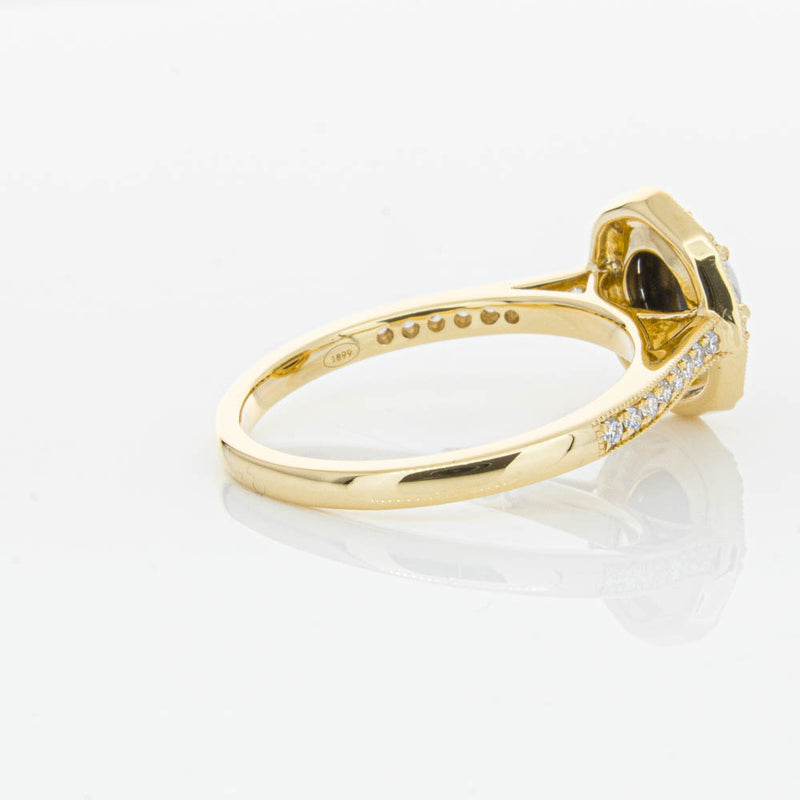 18ct Yellow Gold Black Diamond Ring-Ring-Walker & Hall