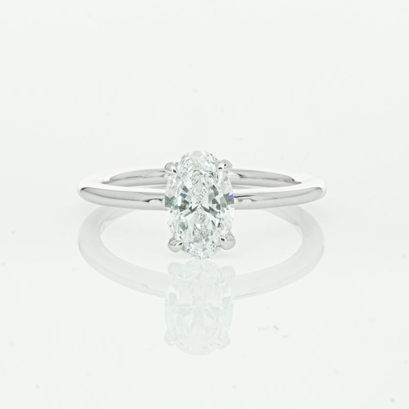 18ct White Gold 1.01ct Oval Cut Diamond Melba Ring-Ring-Walker & Hall