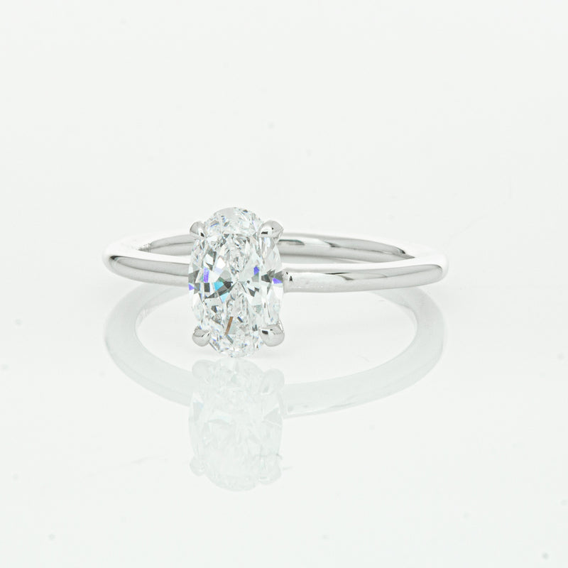 18ct White Gold 1.01ct Oval Cut Diamond Melba Ring-Ring-Walker & Hall