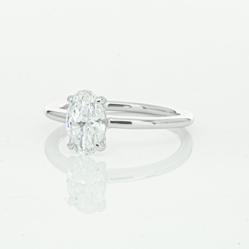 18ct White Gold 1.01ct Oval Cut Diamond Melba Ring-Ring-Walker & Hall