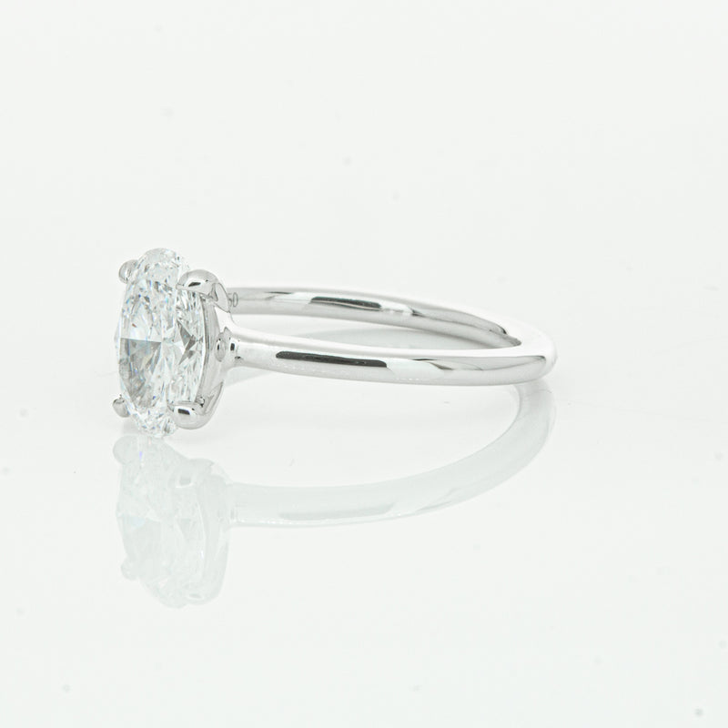 18ct White Gold 1.01ct Oval Cut Diamond Melba Ring-Ring-Walker & Hall