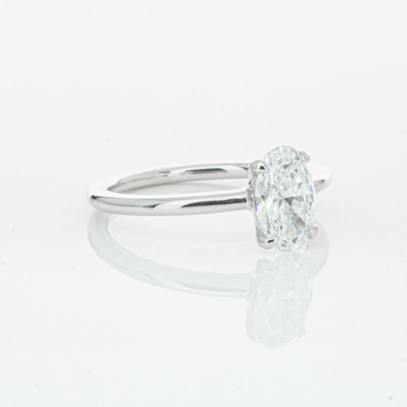 18ct White Gold 1.01ct Oval Cut Diamond Melba Ring-Ring-Walker & Hall