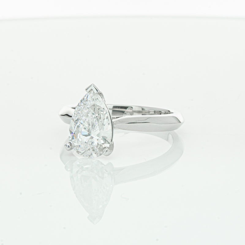 18ct White Gold 2.00ct Pear Cut Diamond Venetian Ring-Ring-Walker & Hall