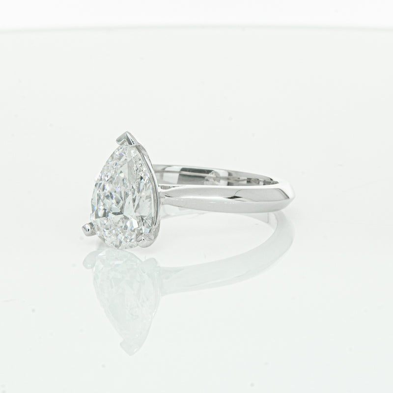 18ct White Gold 2.00ct Pear Cut Diamond Venetian Ring-Ring-Walker & Hall