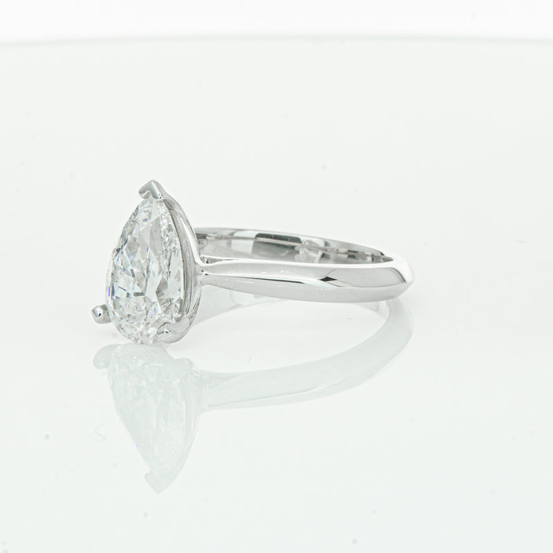 18ct White Gold 2.00ct Pear Cut Diamond Venetian Ring-Ring-Walker & Hall