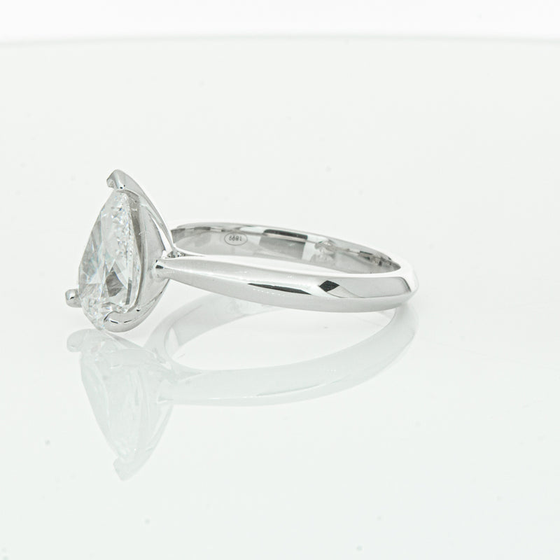 18ct White Gold 2.00ct Pear Cut Diamond Venetian Ring-Ring-Walker & Hall