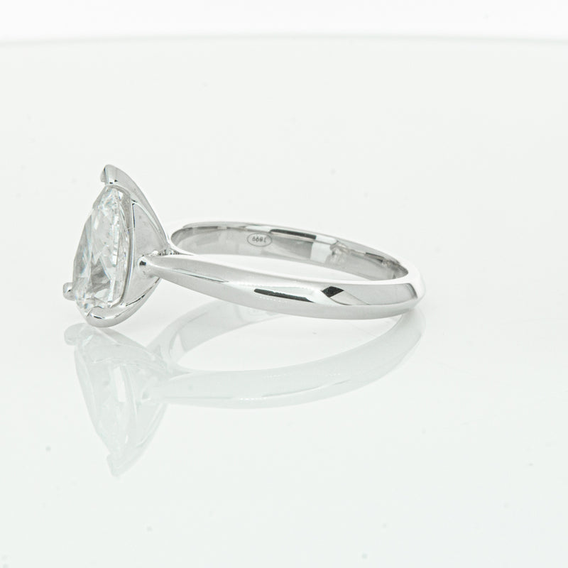 18ct White Gold 2.00ct Pear Cut Diamond Venetian Ring-Ring-Walker & Hall