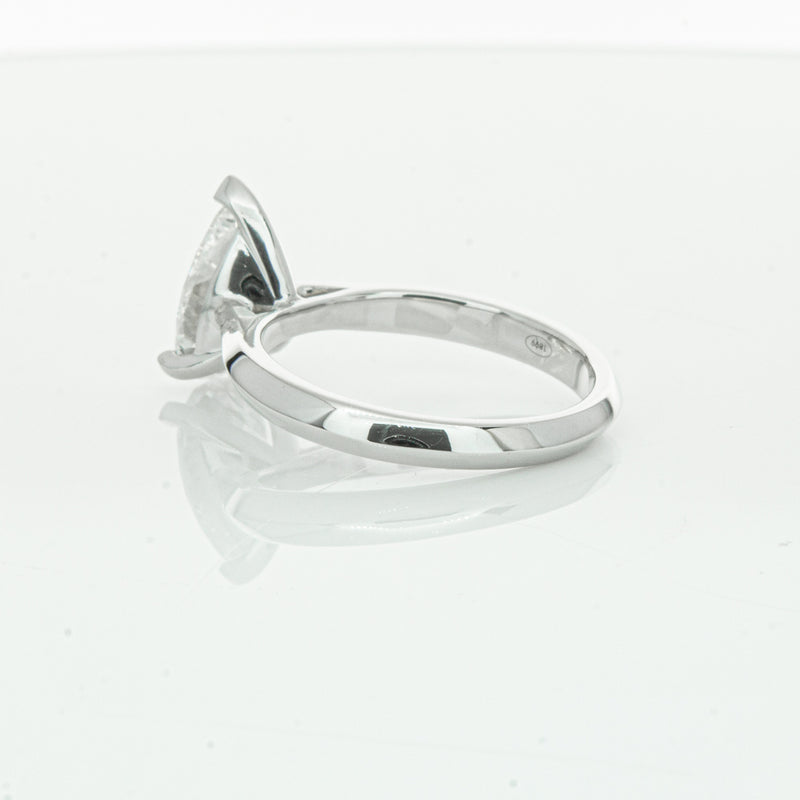 18ct White Gold 2.00ct Pear Cut Diamond Venetian Ring-Ring-Walker & Hall