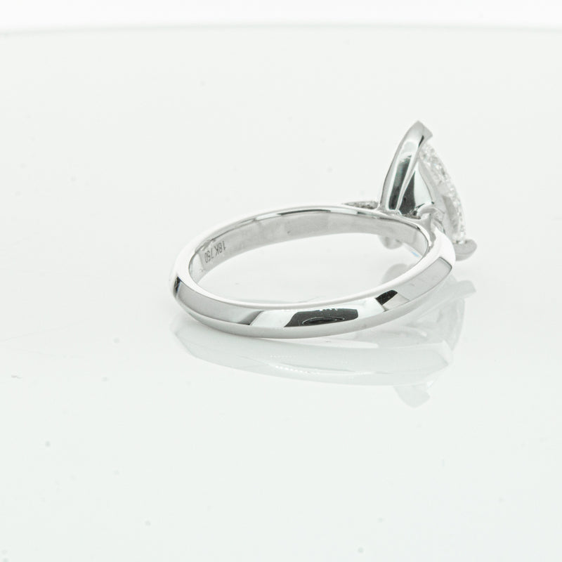 18ct White Gold 2.00ct Pear Cut Diamond Venetian Ring-Ring-Walker & Hall