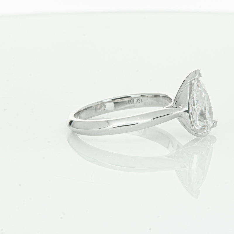 18ct White Gold 2.00ct Pear Cut Diamond Venetian Ring-Ring-Walker & Hall