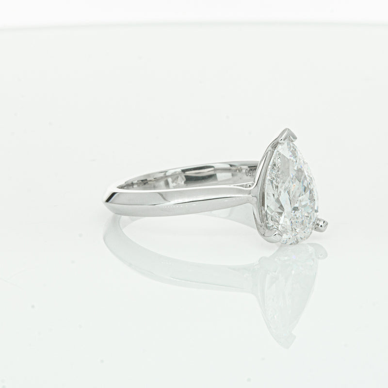 18ct White Gold 2.00ct Pear Cut Diamond Venetian Ring-Ring-Walker & Hall