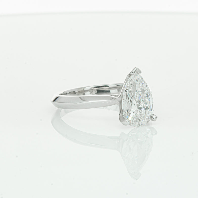 18ct White Gold 2.00ct Pear Cut Diamond Venetian Ring-Ring-Walker & Hall