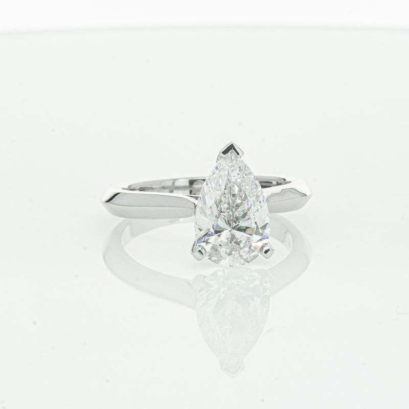 18ct White Gold 2.00ct Pear Cut Diamond Venetian Ring-Ring-Walker & Hall