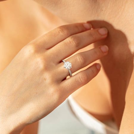 18ct White Gold Diamond Zenith Ring-Ring-Walker & Hall