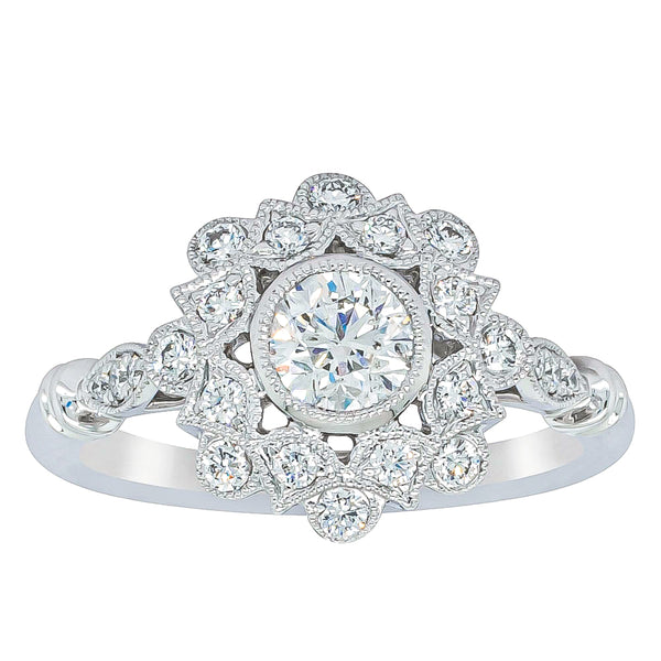 18ct White Gold .45ct Diamond Mayfair Ring - Ring - Walker & Hall