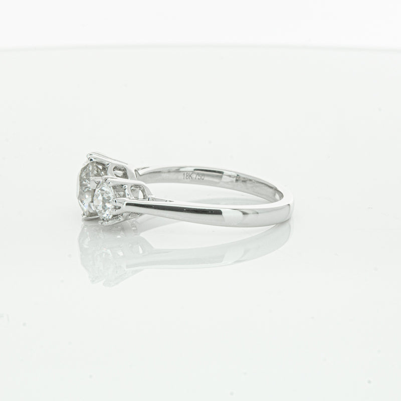 18ct White Gold Three Stone Diamond Heritage Ring-Ring-Walker & Hall