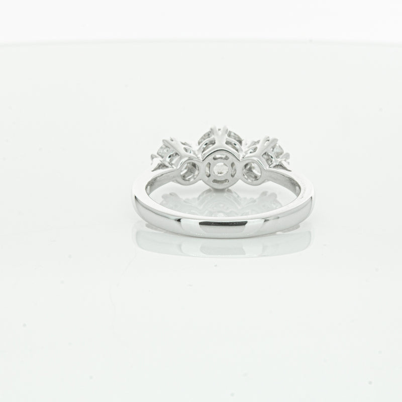 18ct White Gold Three Stone Diamond Heritage Ring-Ring-Walker & Hall