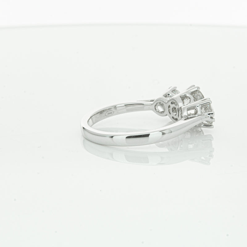 18ct White Gold Three Stone Diamond Heritage Ring-Ring-Walker & Hall