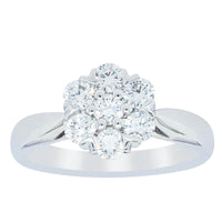 18ct White Gold .75ct Diamond Lotus Ring-Ring-Walker & Hall