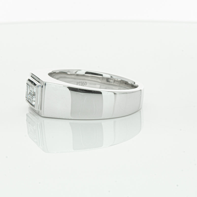 Platinum 1.40ct Baguette Diamond Mens Ring-Ring-Walker & Hall