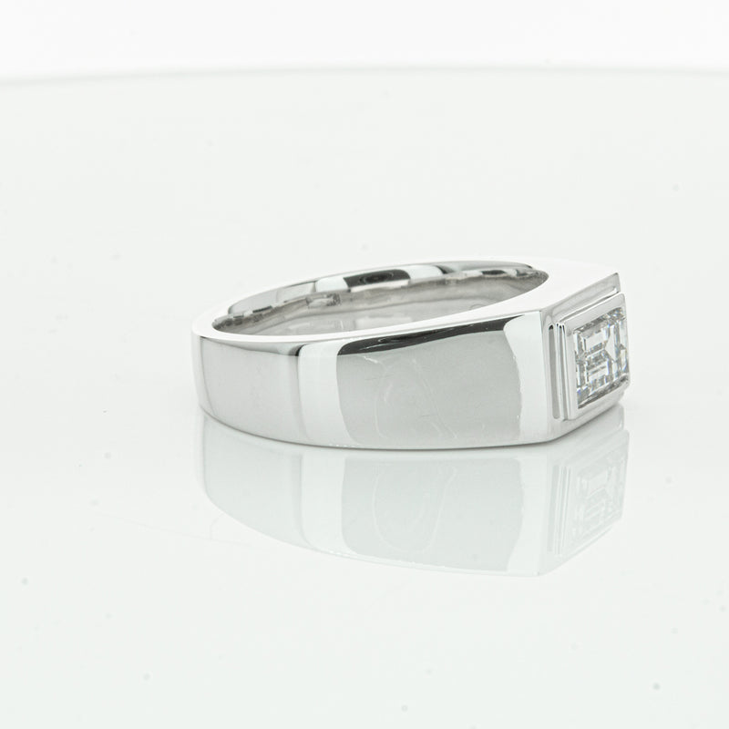 Platinum 1.40ct Baguette Diamond Mens Ring-Ring-Walker & Hall