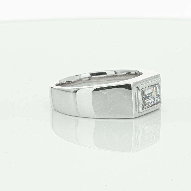 Platinum 1.40ct Baguette Diamond Mens Ring-Ring-Walker & Hall