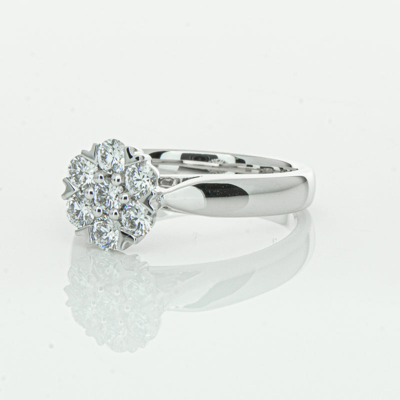 18ct White Gold .65ct Diamond Lotus Ring-Ring-Walker & Hall