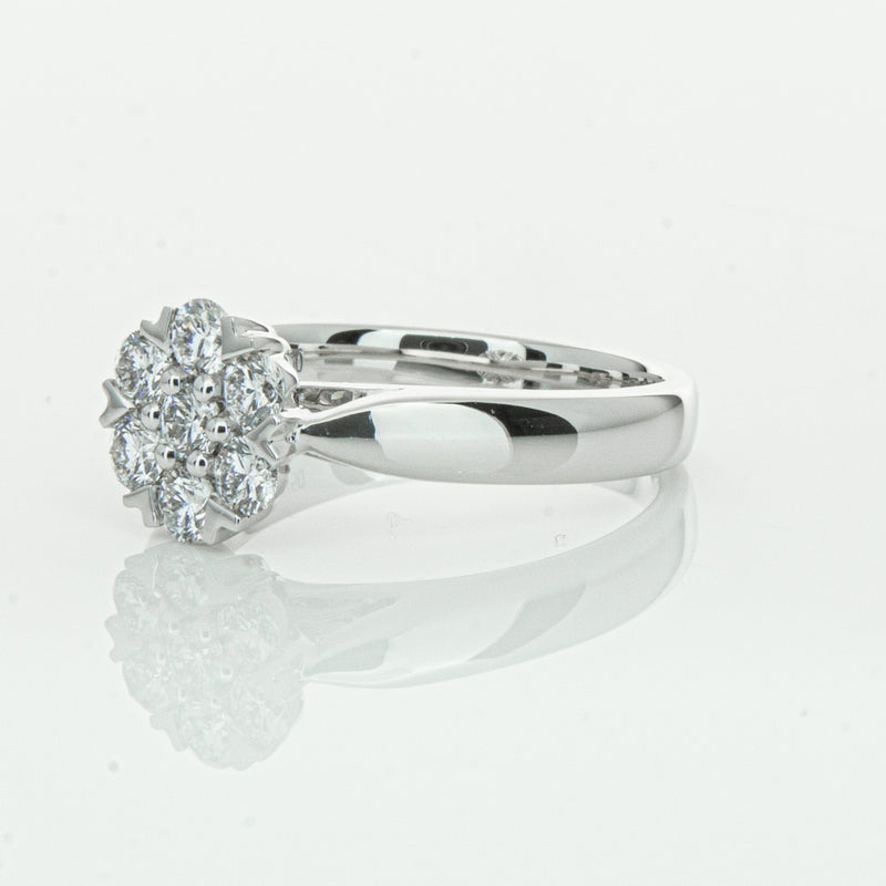 18ct White Gold .65ct Diamond Lotus Ring-Ring-Walker & Hall